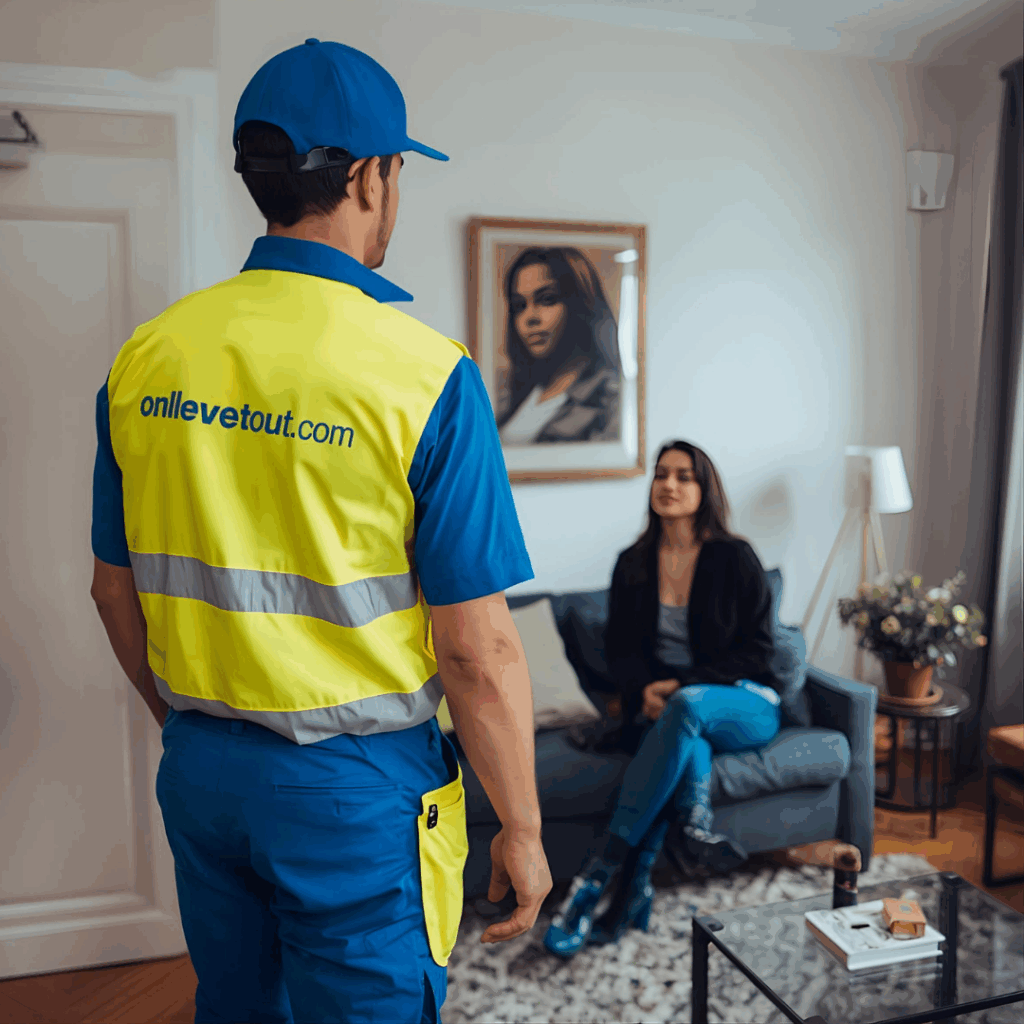 Équipe Onlevetout réalisant un débarras de villa à Béziers avec espace extérieur
