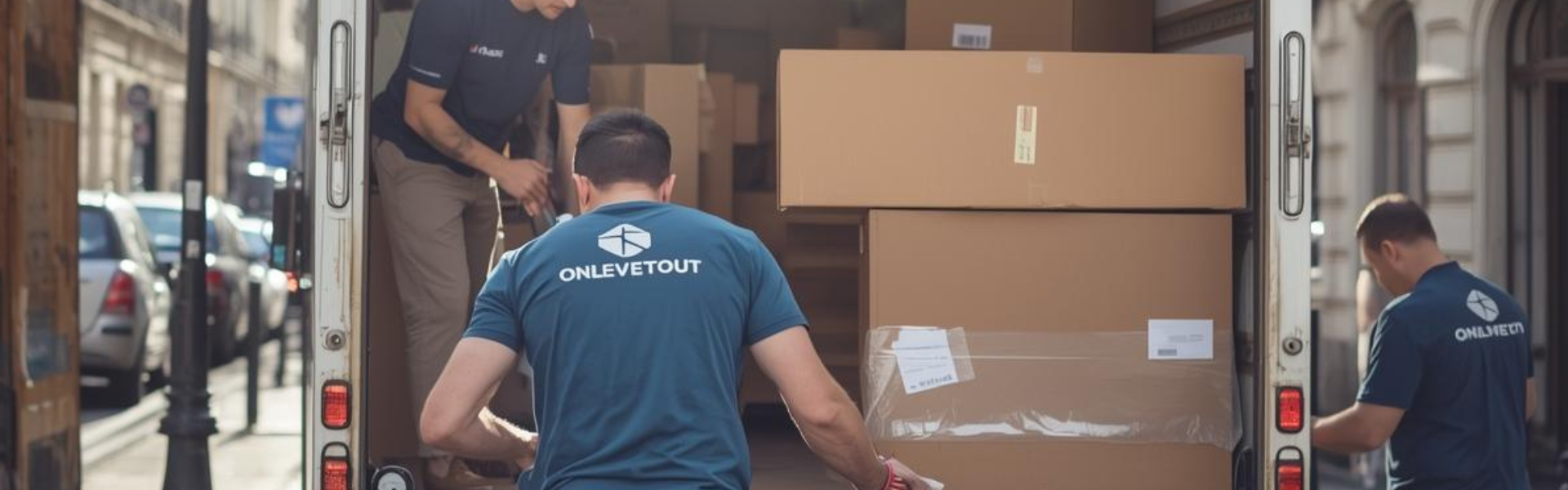 Équipe professionnelle OnLeveTout effectuant le débarras complet d'un studio à Paris - évacuation meubles et cartons