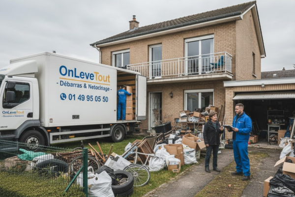 Étape 1 débarras maison Paris - Client appelant OnLeveTout au 01 49 95 05 50 ou envoyant photos par WhatsApp pour demande de devis gratuit maison