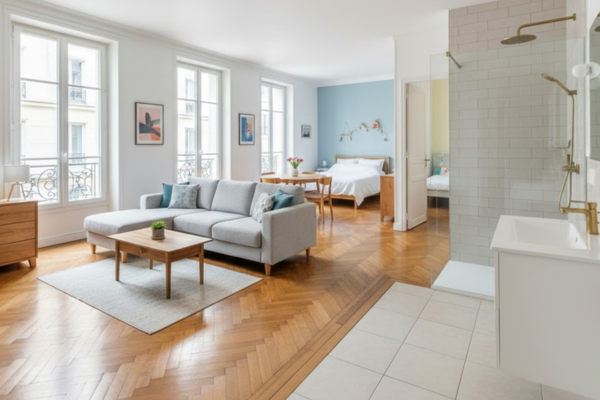 Remise en état T3 Paris - Logement familial impeccable Appartement T3 familial après remise en état complète - chambres repeintes, parquet vitrifié, salle de bain rénovée