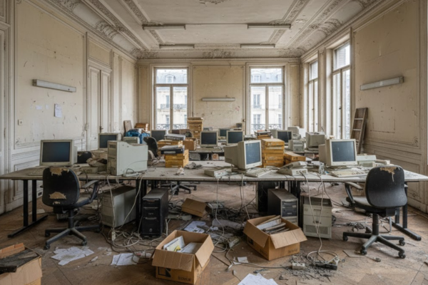 Bureau 450m² avant débarras Paris 8