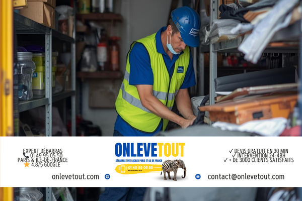 Débarras garage et box Paris - Évacuation encombrants outils - OnLeveTout